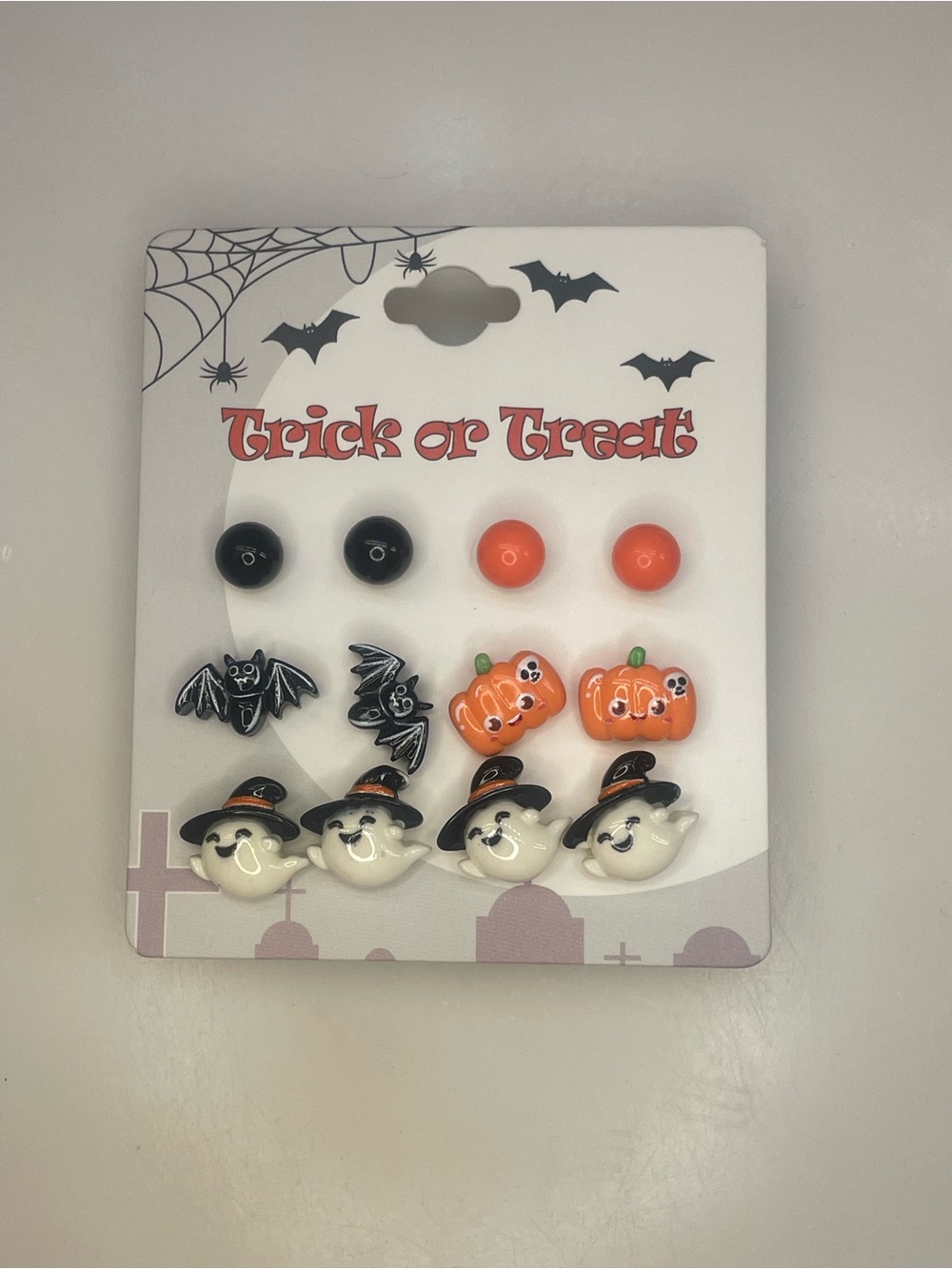 Halloween Earrings - Smiling Ghosts, Pumpkins, Bats